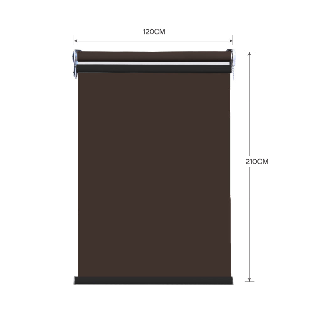 Modern Day/Night Double Roller Blinds Commercial Quality 120x210cm Coffee Black Deals499
