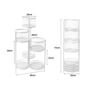 6 Tier Plant Stand Swivel Outdoor Indoor Metal Stands Flower Shelf Rack Garden White Deals499