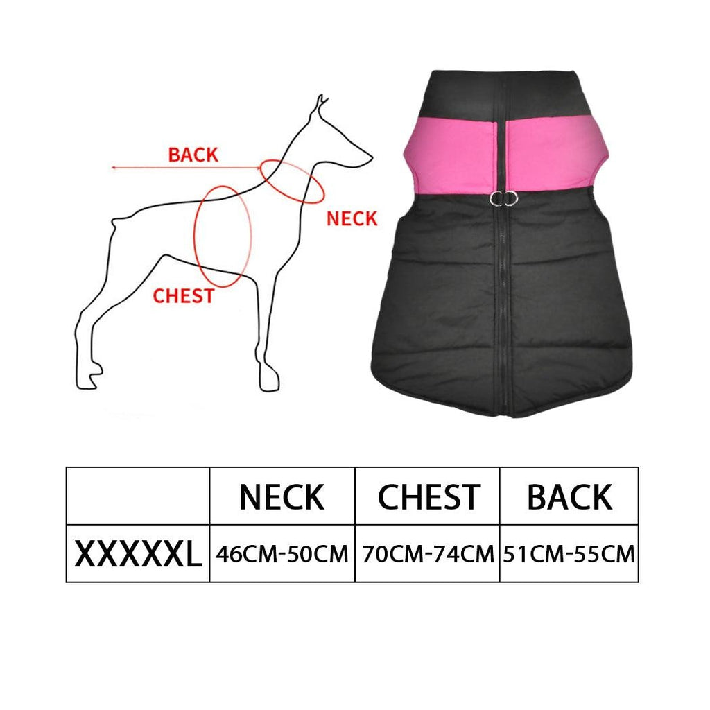 PaWz Dog Winter Jacket Padded Pet Clothes Windbreaker Vest Coat 5XL Pink Deals499