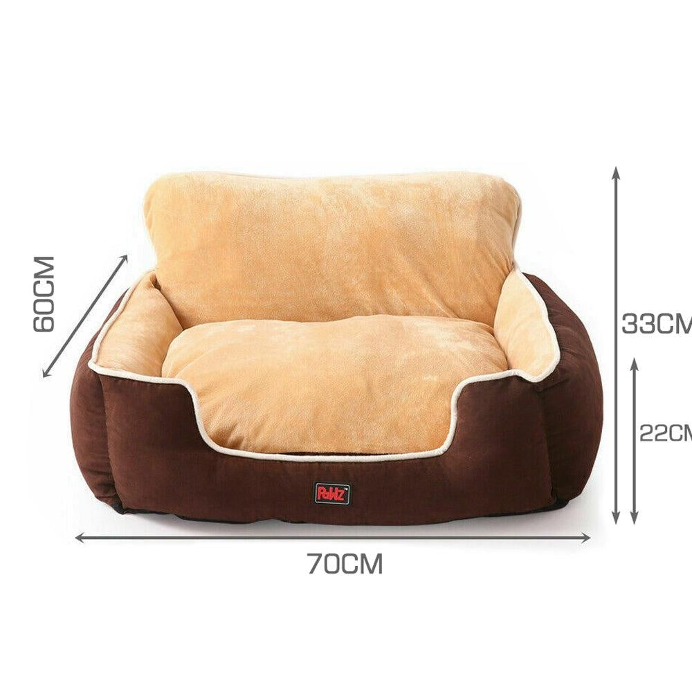 PaWz Pet Bed Dog Puppy Beds Cushion Pad Pads Soft Plush Cat Pillow Mat Brown M Deals499