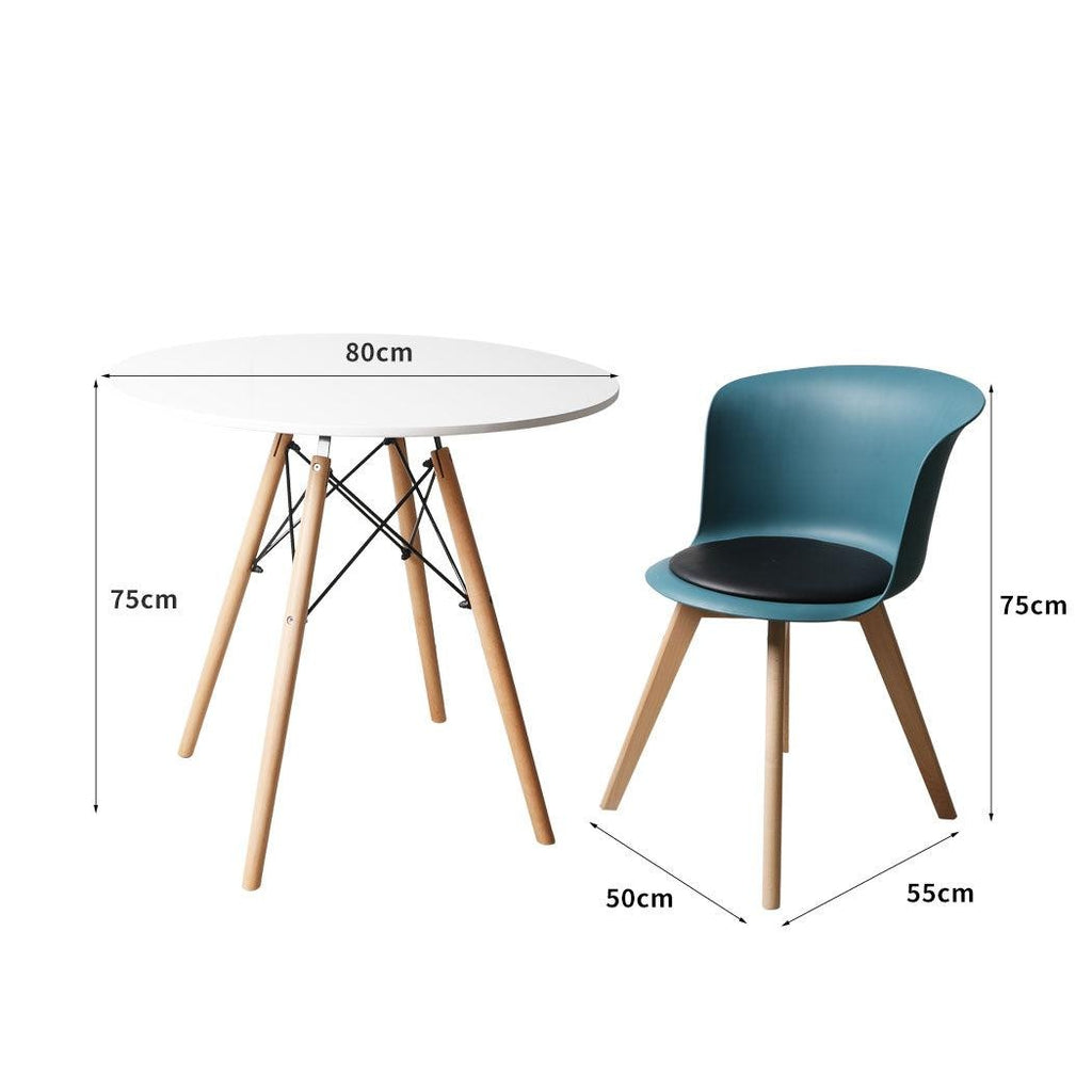 Office Meeting Table Chair Set 4 PU Leather Seat Dining Tables Chair Round Desk Type 6 Deals499