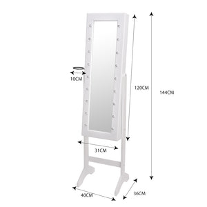 Levede Mirror Jewellery Cabinet Dressing Makeup Jewelry Storage  Organiser Wood Deals499