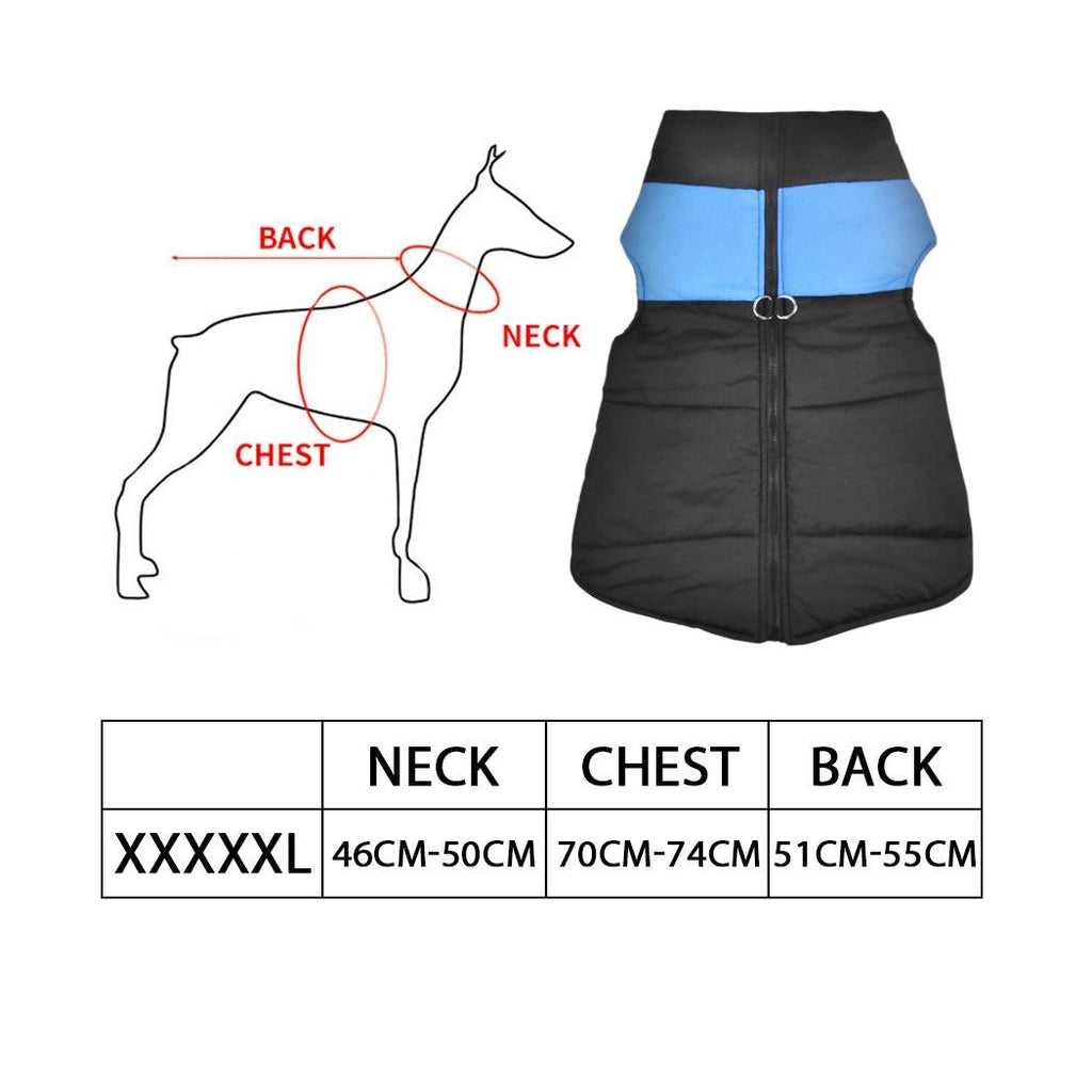 PaWz PaWz Dog Winter Jacket Padded Pet Clothes Windbreaker Vest Coat 5XL Blue Deals499