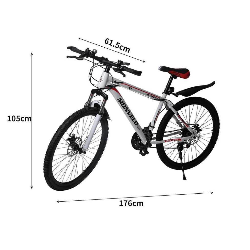 21Speed Bike 27.5'' Moutain Bicycle Dual Disc Brake Front Suspension White Women Deals499