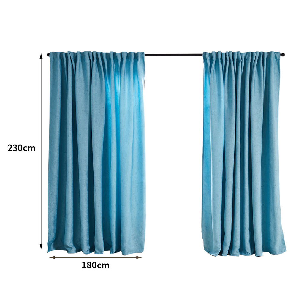 2X Blockout Curtains Curtain Living Room Window Blue 180CM x 230CM Deals499