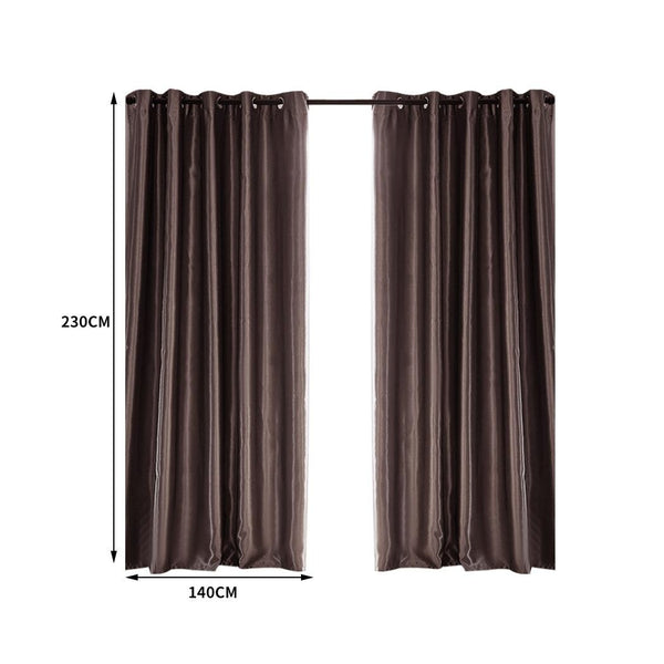 2X Blockout Curtains Blackout Curtain Bedroom Window Eyelet Taupe 140CM x 230CM Deals499