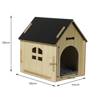 Wooden Dog House Pet Kennel Timber Indoor Cabin Large Oak L Deals499