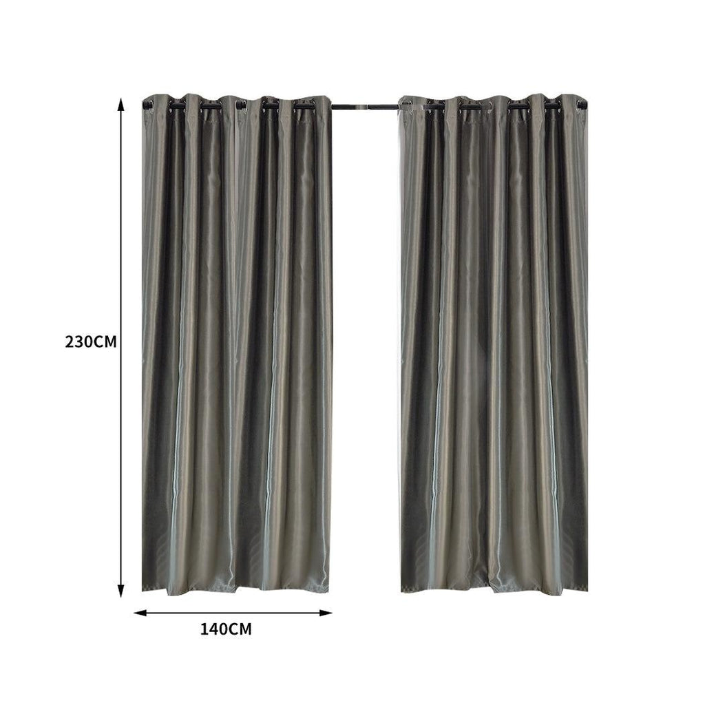 2X Blockout Curtains Blackout Curtain Bedroom Window Eyelet Grey 140CM x 230CM Deals499