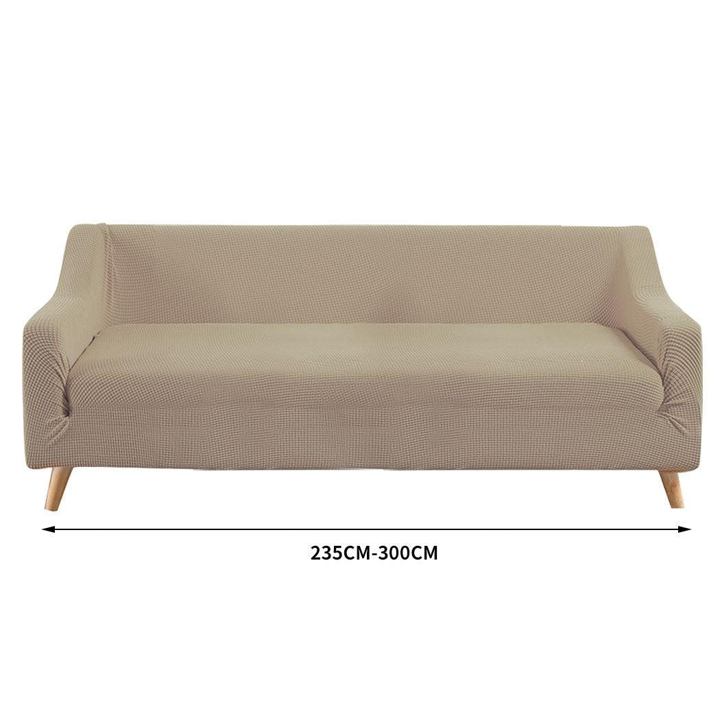 Couch Stretch Sofa Lounge Cover Protector Slipcover 4 Seater Sand Deals499