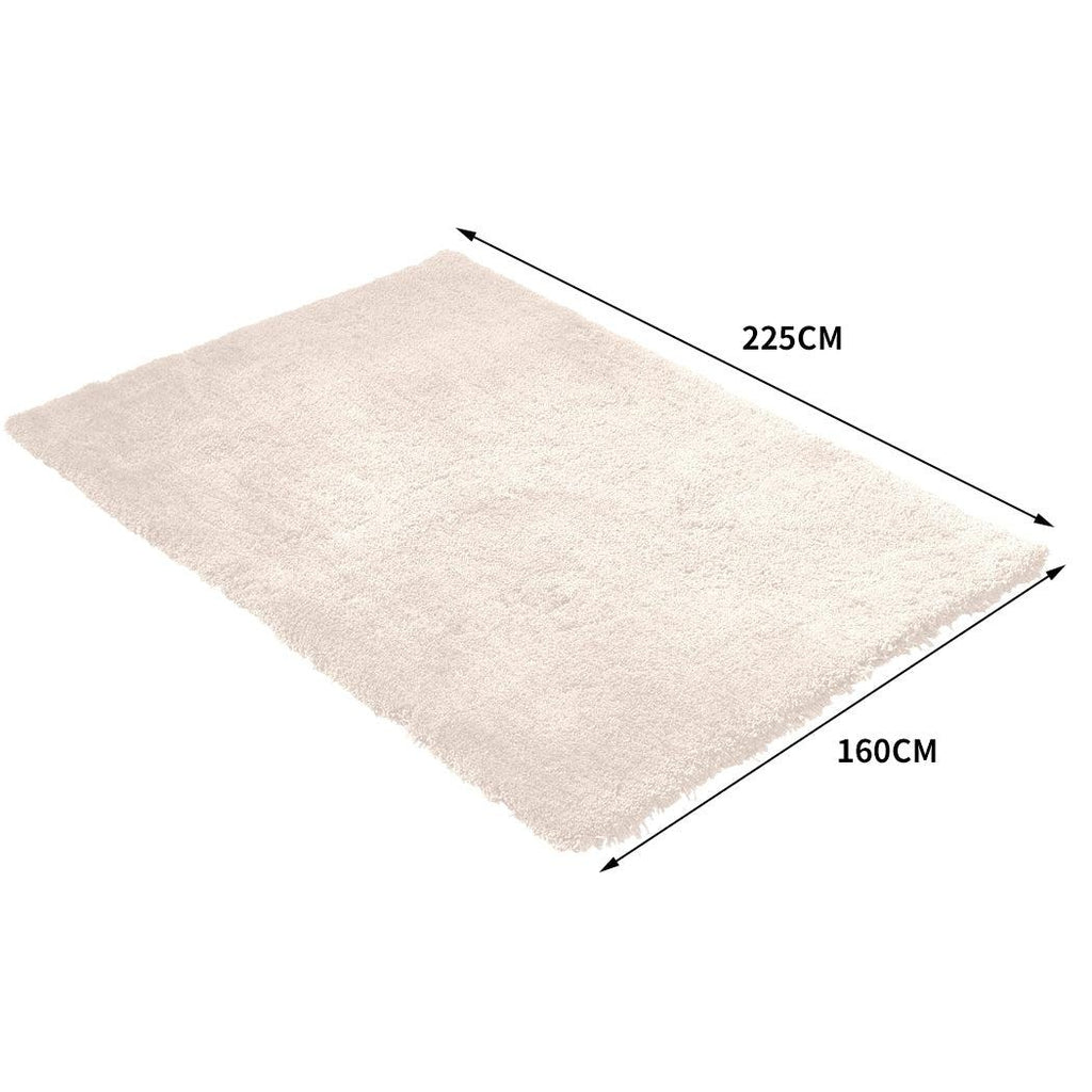 Ultra Soft Anti Slip Rectangle Plush Shaggy Floor Rug in Beige Colour 160x225cm Deals499