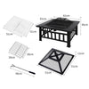 3IN1 Fire Pit BBQ Grill Pits Outdoor Patio Garden Heater Fireplace BBQS Grills Deals499