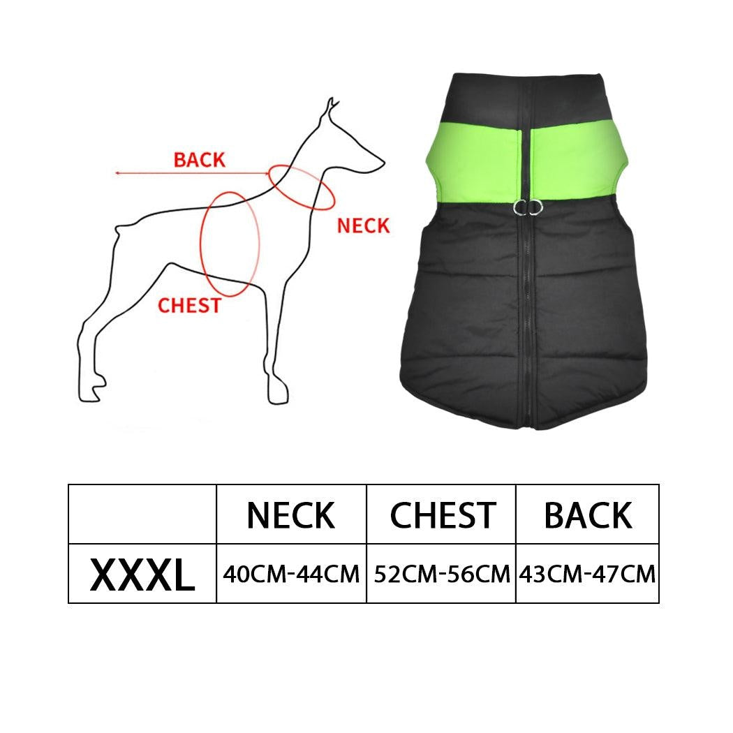 PaWz Dog Winter Jacket Padded Waterproof Pet Clothes Windbreaker Vest 3XL Green Deals499