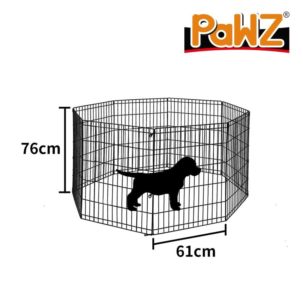 PaWz Pet Dog Playpen Puppy Exercise 8 Panel Fence Black Extension No Door 30" Deals499