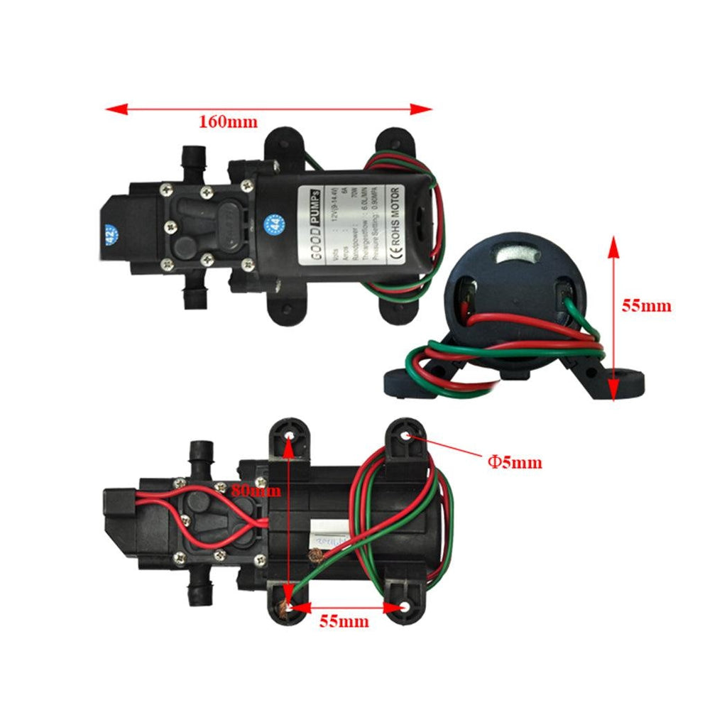 12V 6 Lpm Self-Priming Water Pump High Pressure Caravan Camping Boat Deals499