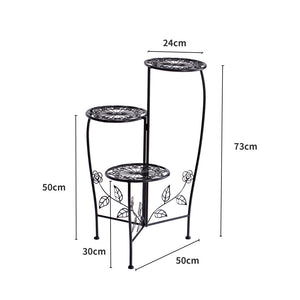 2X Wrought Iron Outdoor Indoor Flower Pots Plant Stand Garden Metal Corner Shelf Deals499