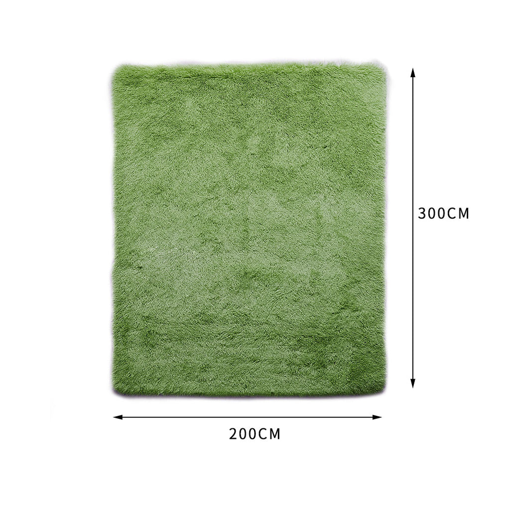 Designer Soft Shag Shaggy Floor Confetti Rug Carpet Home Decor 300x200cm Green Deals499