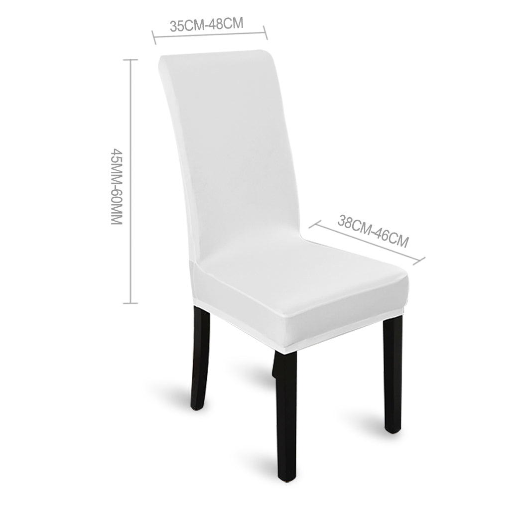 6x Stretch Elastic Chair Covers Dining Room Wedding Banquet Washable White Deals499