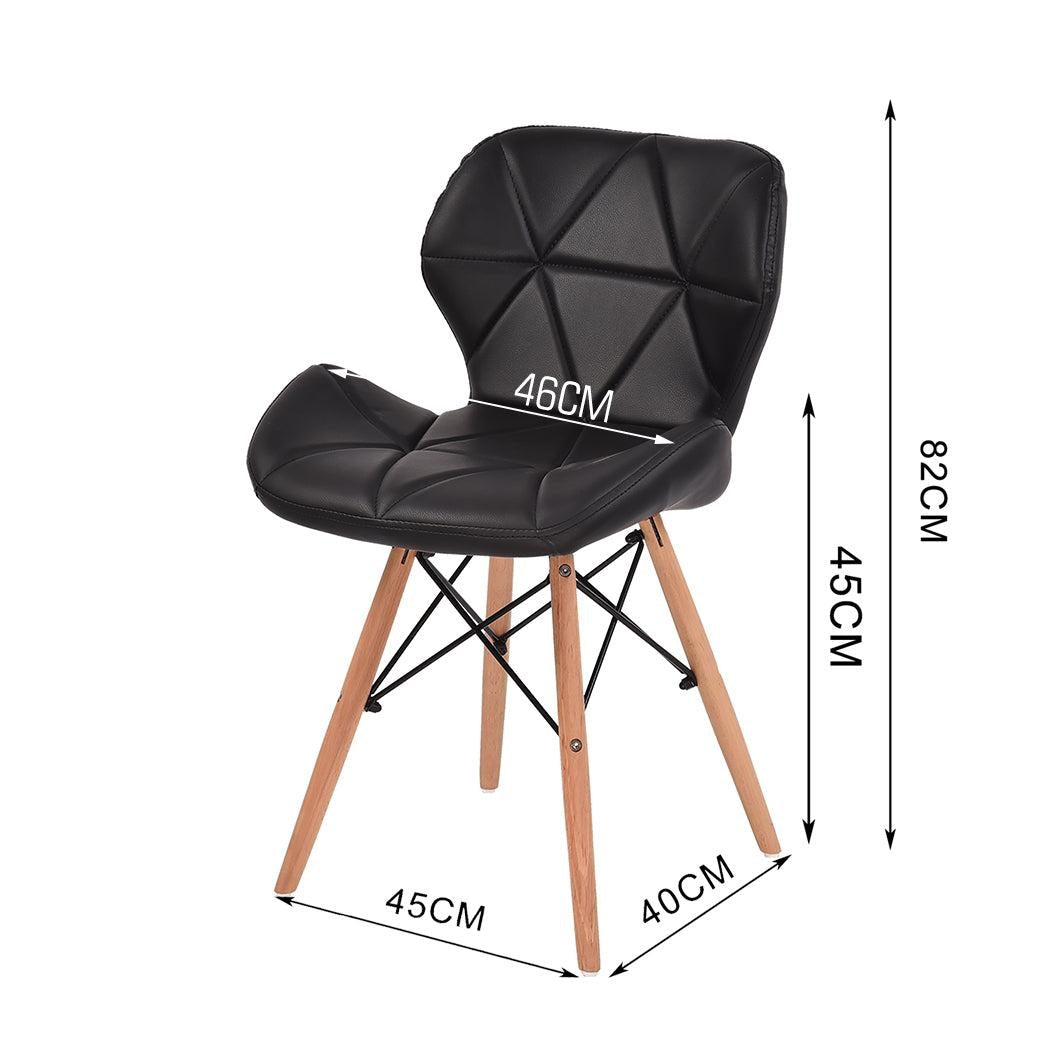 Levede 4x Retro Replica PU Leather Dining Chair Office Cafe Lounge Chairs Deals499