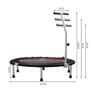 40" Fitness Trampoline Foldable Mini Rebounder Handrail Cardio Exercise Trainer Deals499