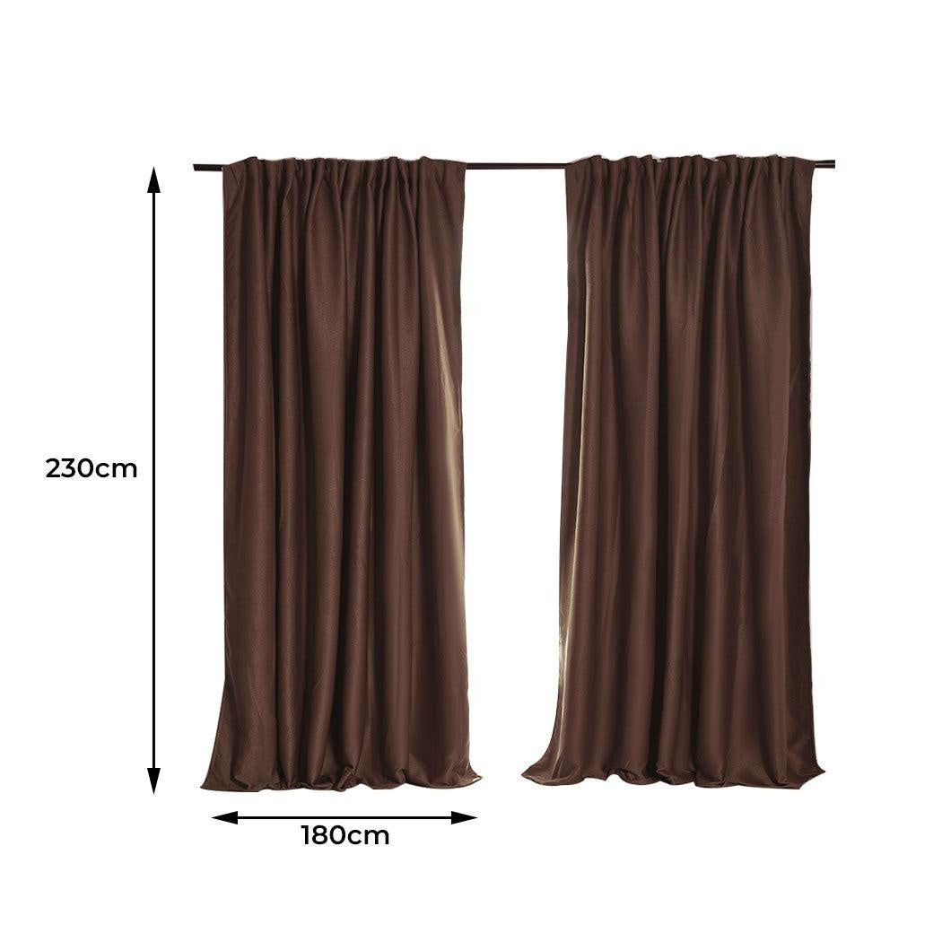 2X Blockout Curtains Curtain Blackout Bedroom 180cm x 230cm Stone Deals499
