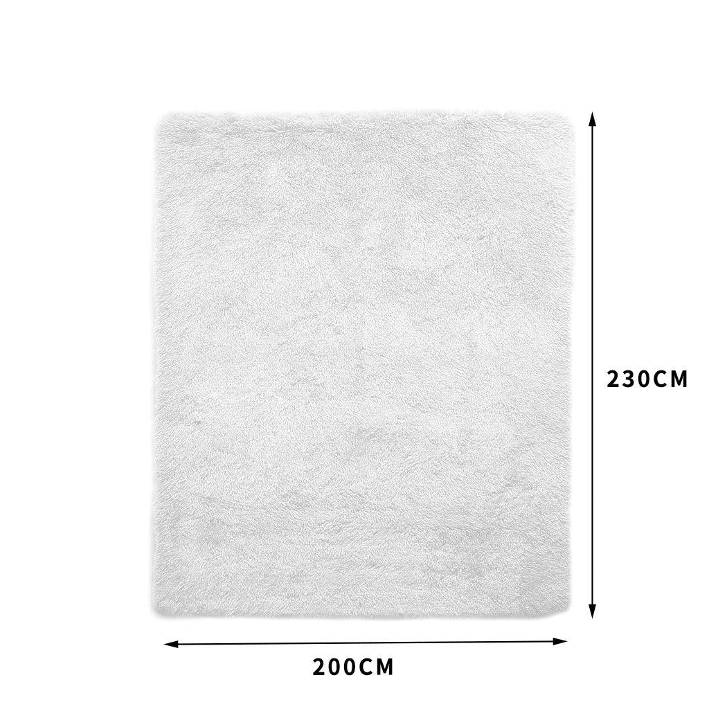 Designer Soft Shag Shaggy Floor Confetti Rug Carpet Home Decor 200x230cm White Deals499