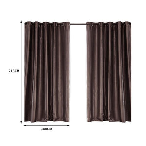 2X Blockout Curtains Blackout Curtain Bedroom Window Eyelet Taupe 180CM x 213CM Deals499