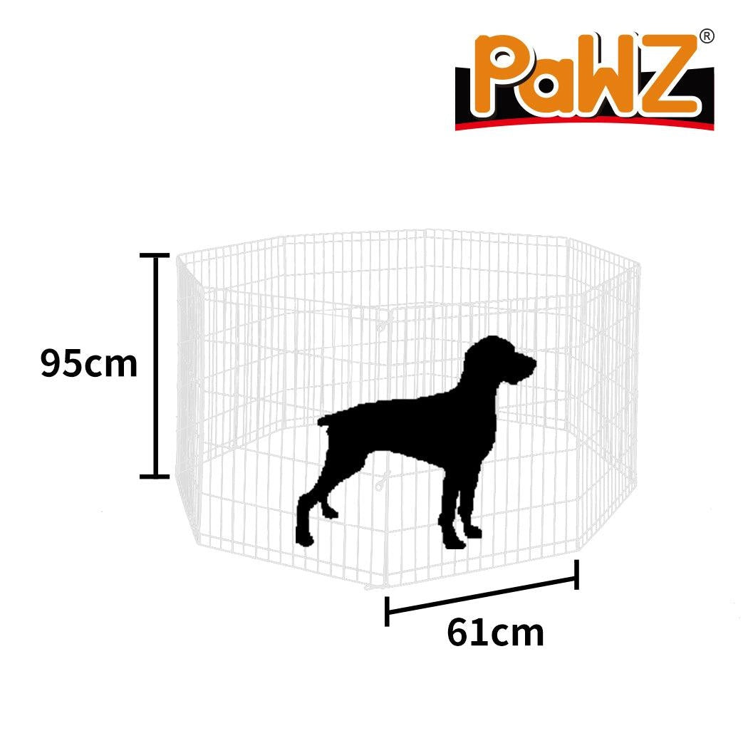 PaWz Pet Dog Playpen Puppy Exercise 8 Panel Fence Silver Extension No Door 36