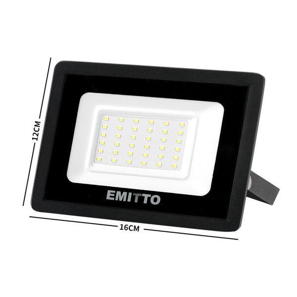 2x Emitto LED Flood Light 30W Outdoor Floodlights Lamp 220V-240V Cool White Deals499