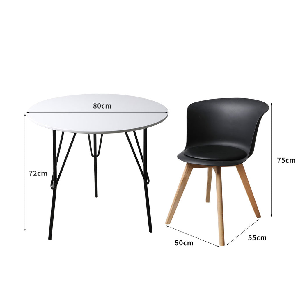Office Meeting Table Chair Set 4 PU Leather Seat Dining Tables Chair Round Desk Type 2 Deals499