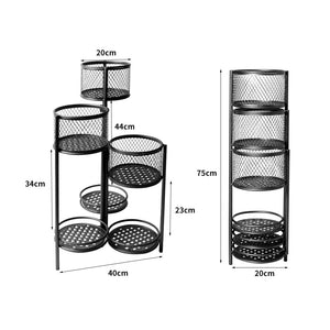 6 Tier Plant Stand Swivel Outdoor Indoor Metal Stands Flower Shelf Rack Garden Black Deals499