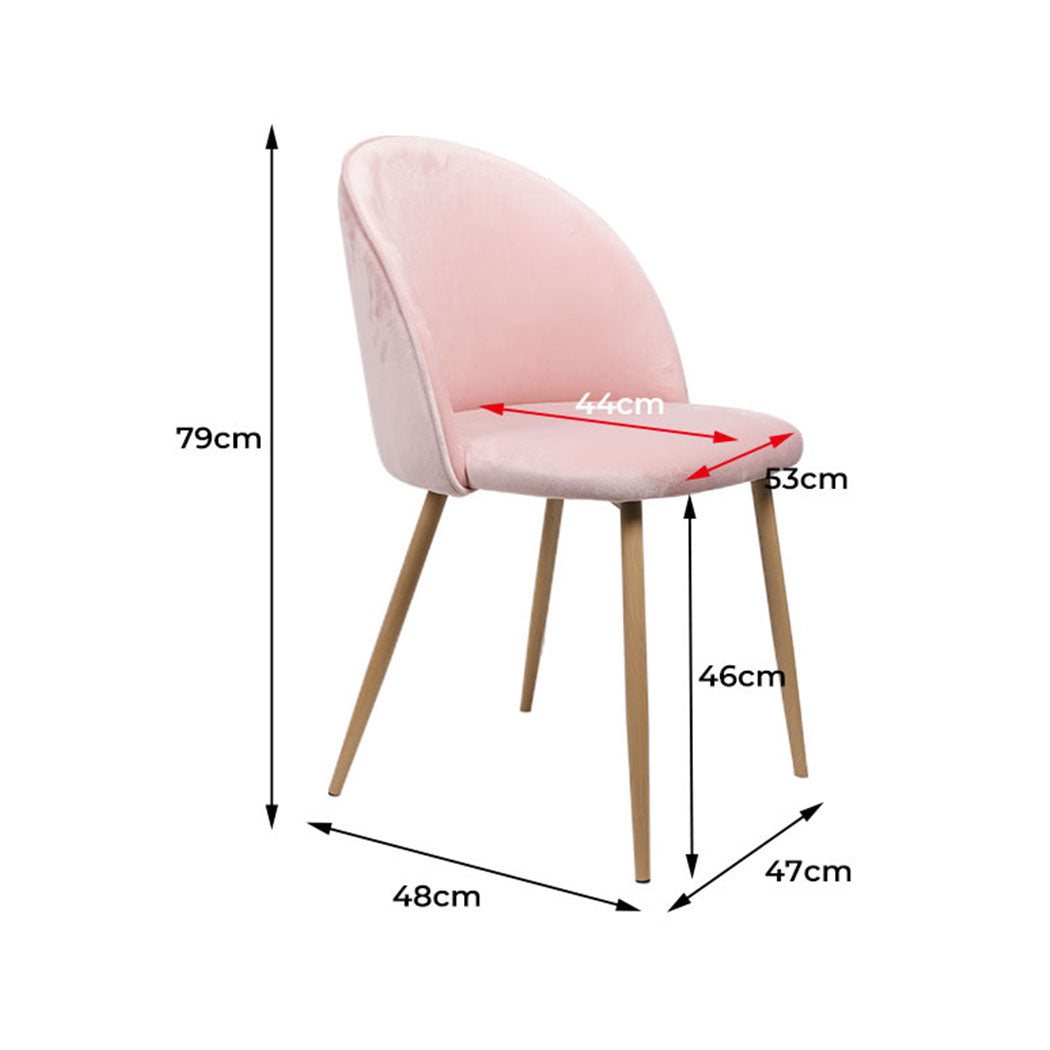 2x Dining Chairs Seat French Provincial Kitchen Lounge Chair Pink Deals499
