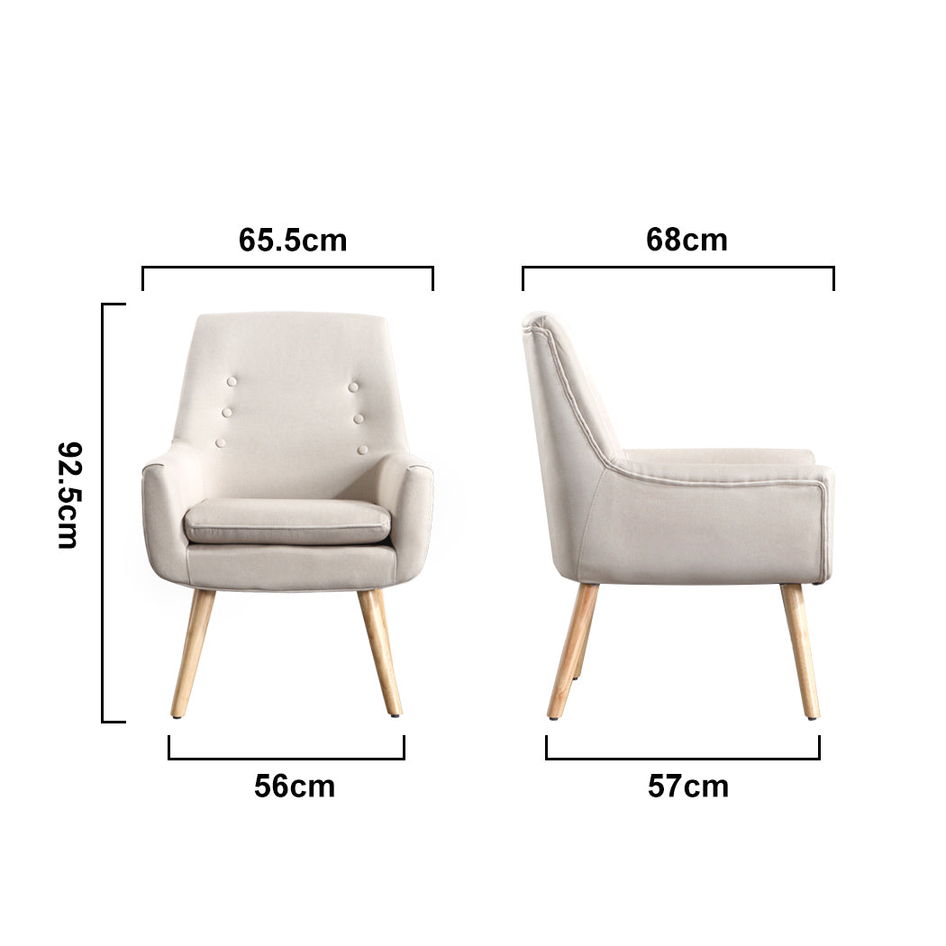 Levede 2x Upholstered Fabric Dining Chair Kitchen Wooden Modern Cafe Chairs Deals499