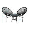 3Pcs Outdoor Furniture Set Garden Patio Chair Table Wicker Setting Chairs Bench Deals499