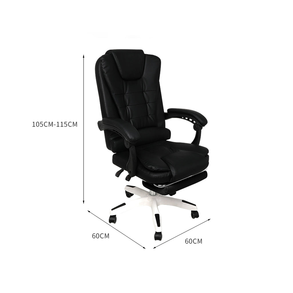 Gaming Chair Office Computer Seat Racing PU Leather Executive Footrest Racer Black Deals499