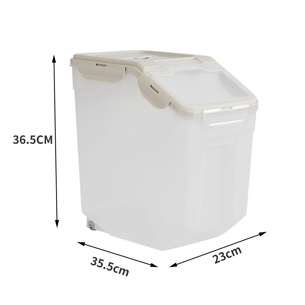 Pet Food Container Dog Cat Feeding Feeder Storage Box With Wheel 10L Deals499