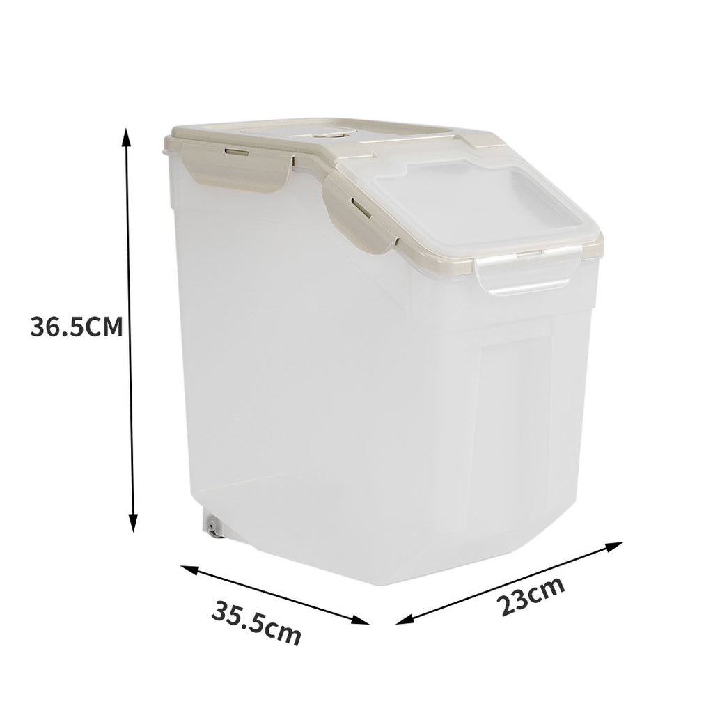 Pet Food Container Dog Cat Feeding Feeder Storage Box With Wheel 10L Deals499