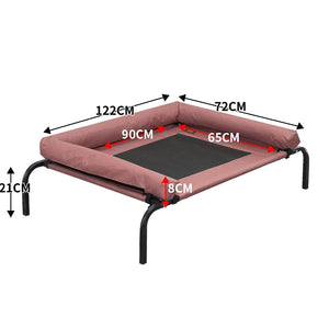 PaWz Pet Bed Heavy Duty Frame Hammock Bolster Trampoline Dog Puppy Mesh XL Coffee Deals499