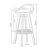 4x Levede Fabric Swivel Bar Stool Kitchen Stool Dining Chair Barstools Grey Deals499