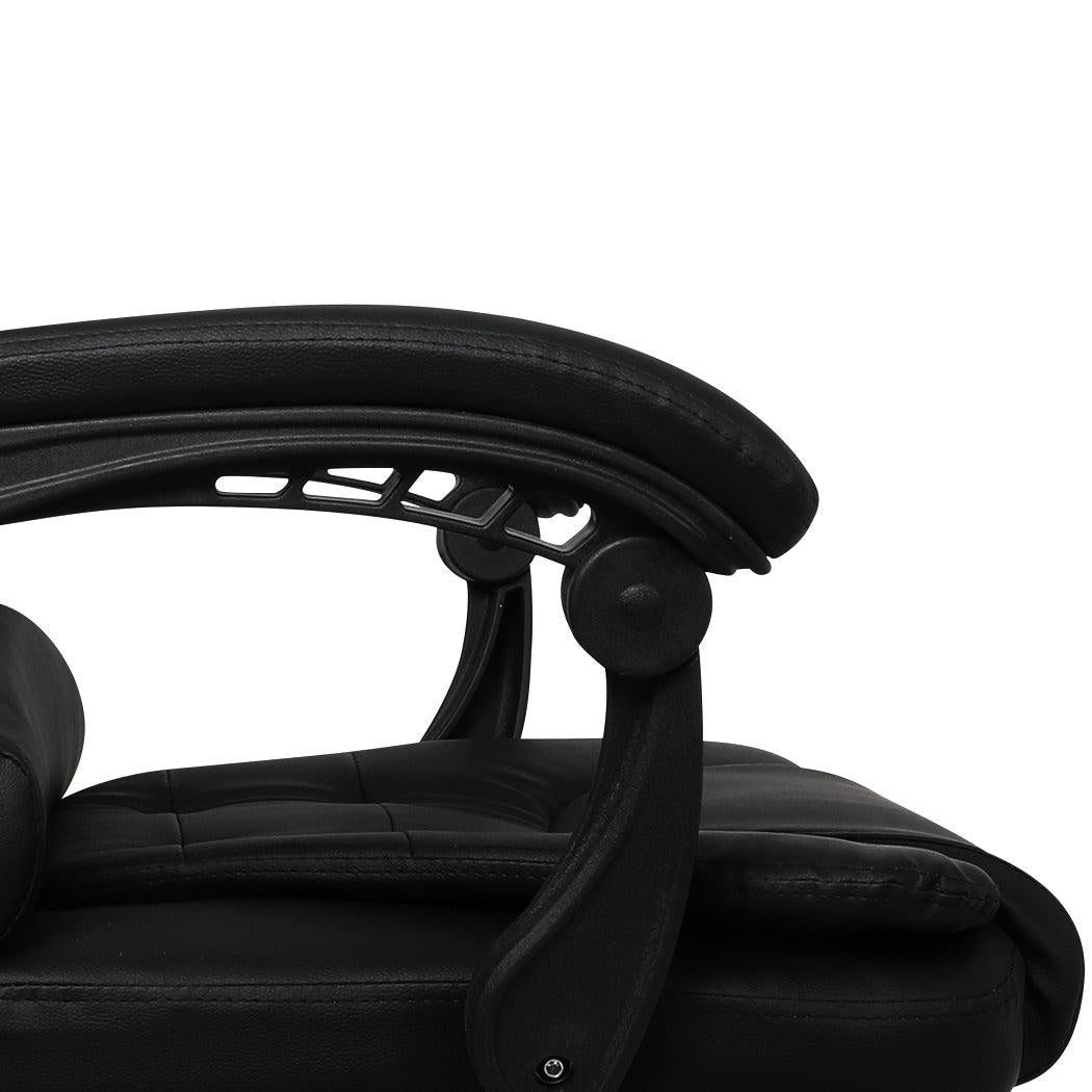 Gaming Chair Office Computer Seat Racing PU Leather Executive Racer Recliner Black without footrest Deals499