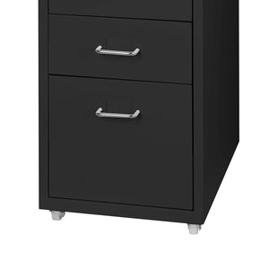 5 Drawers Portable Cabinet Rack Storage Steel Stackable Organiser Stand Black Deals499