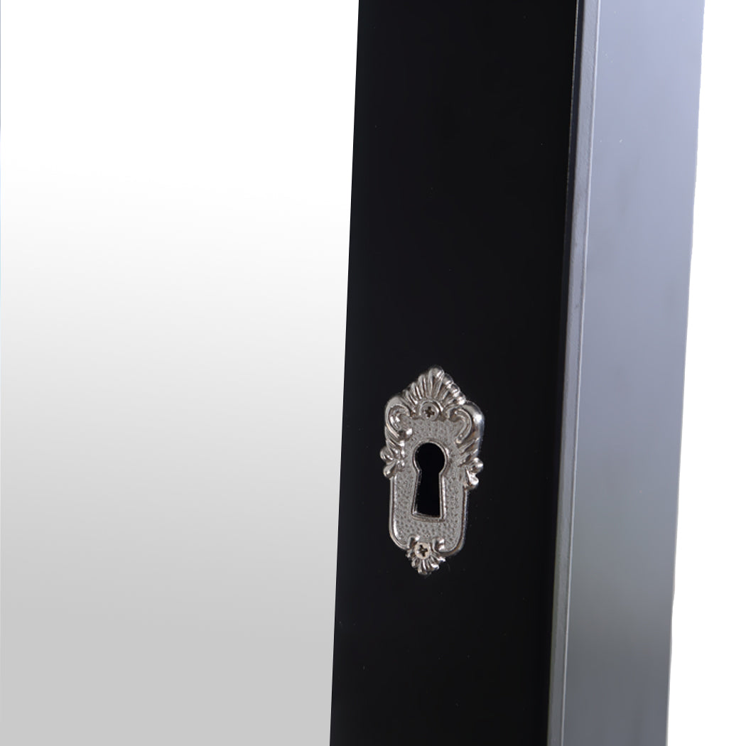 Levede Dual Use Mirrored Jewellery Dressing Cabinet with LED Light Black Colour Deals499