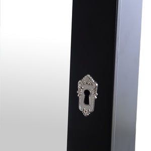 Levede Dual Use Mirrored Jewellery Dressing Cabinet with LED Light Black Colour Deals499