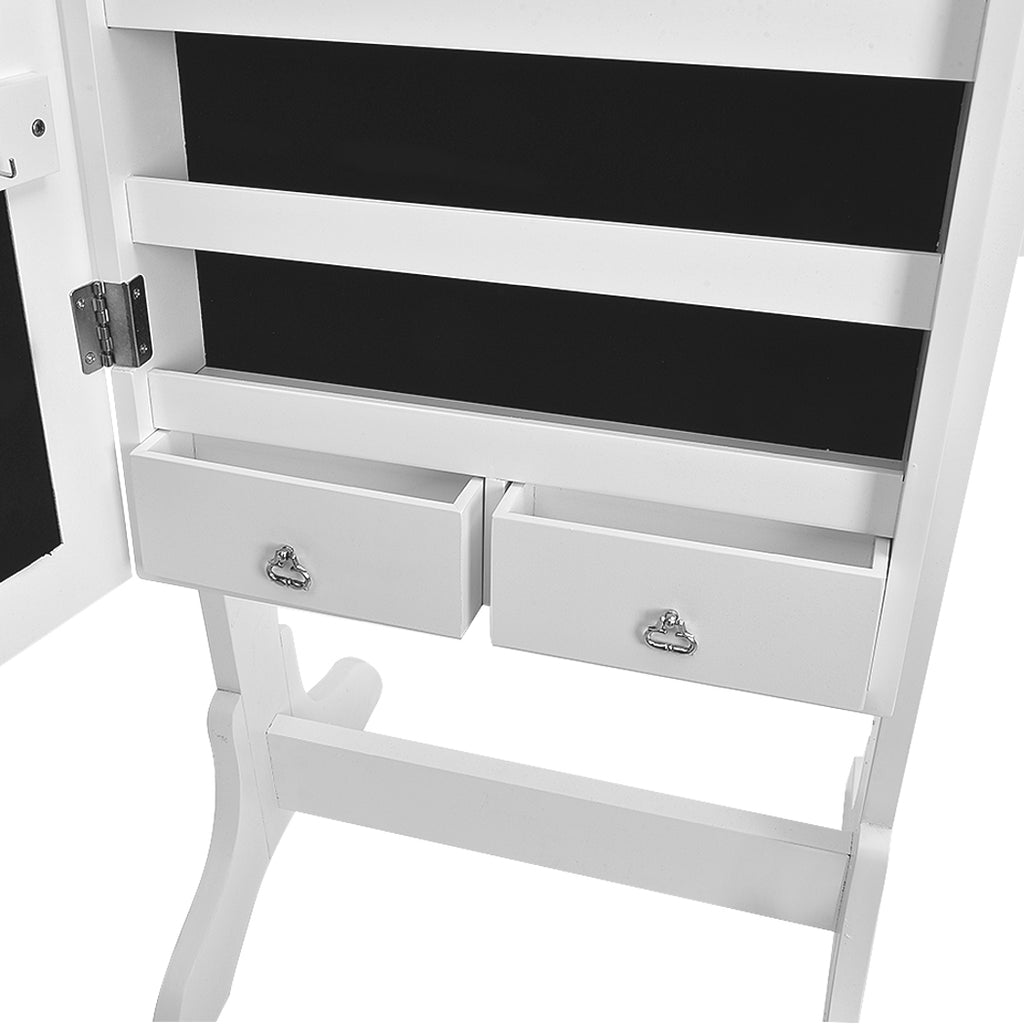 Levede Dual Use Mirrored Jewellery Dressing Cabinet in White Colour Deals499