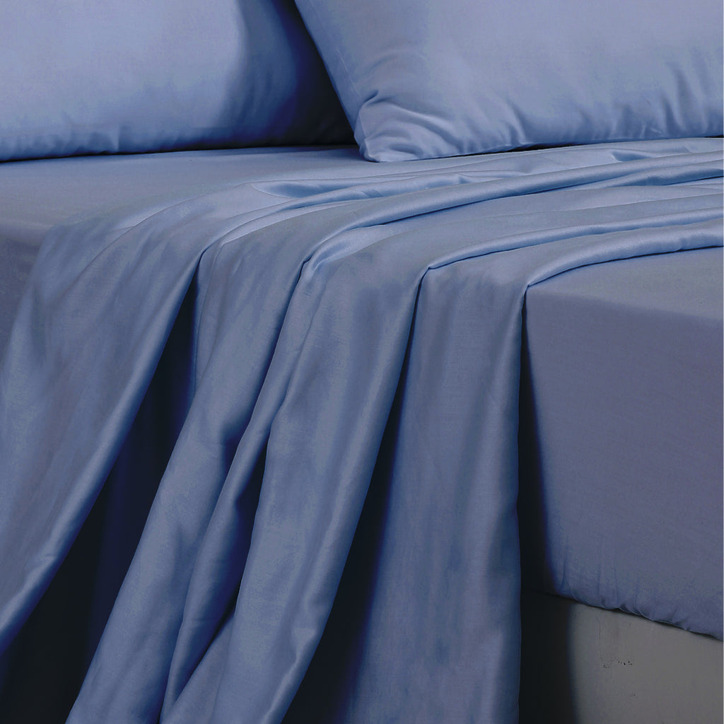 DreamZ 4 Pcs Natural Bamboo Cotton Bed Sheet Set Size Double Bluish Grey Deals499