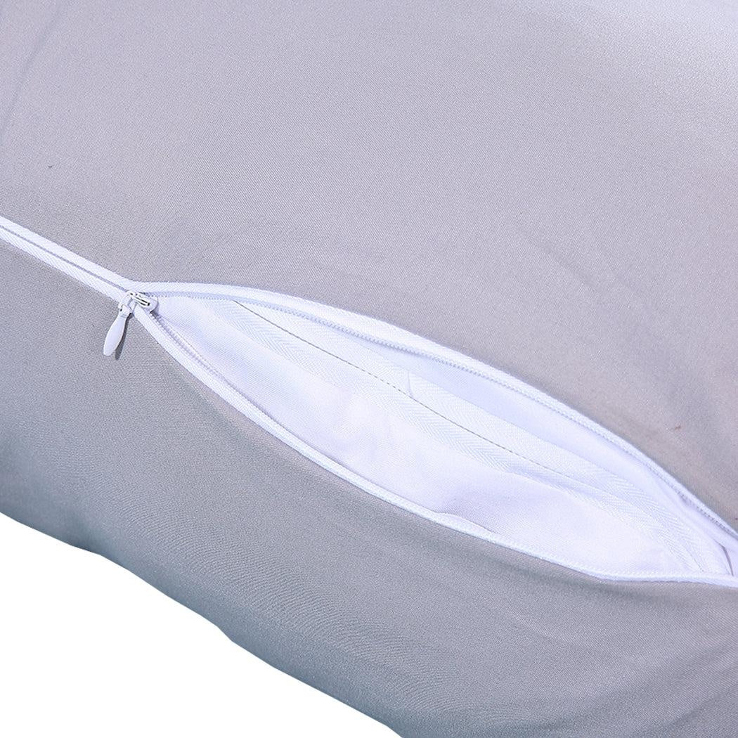 DreamZ Body Full Long Pillow Luxury Slip Cotton Maternity Pregnancy 150cm Grey Deals499