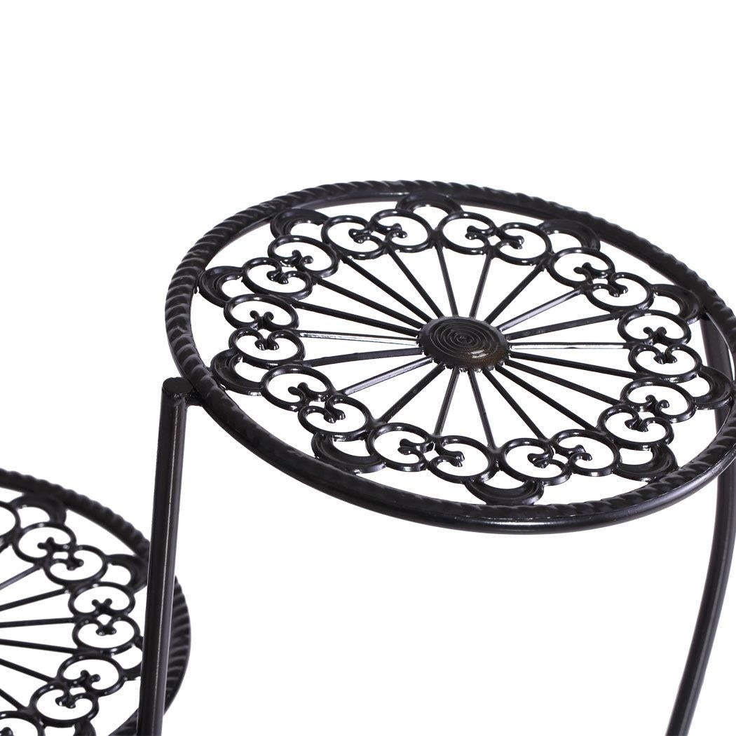 2X Wrought Iron Outdoor Indoor Flower Pots Plant Stand Garden Metal Corner Shelf Deals499