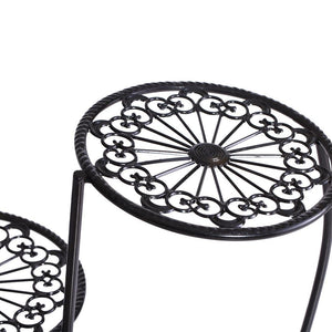2X Wrought Iron Outdoor Indoor Flower Pots Plant Stand Garden Metal Corner Shelf Deals499