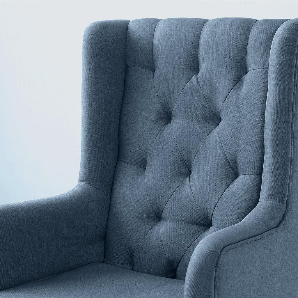 Levede Rocking Chair Chairs Armchair Fabric Lounge Recliner Feeding Rocker Blue Deals499