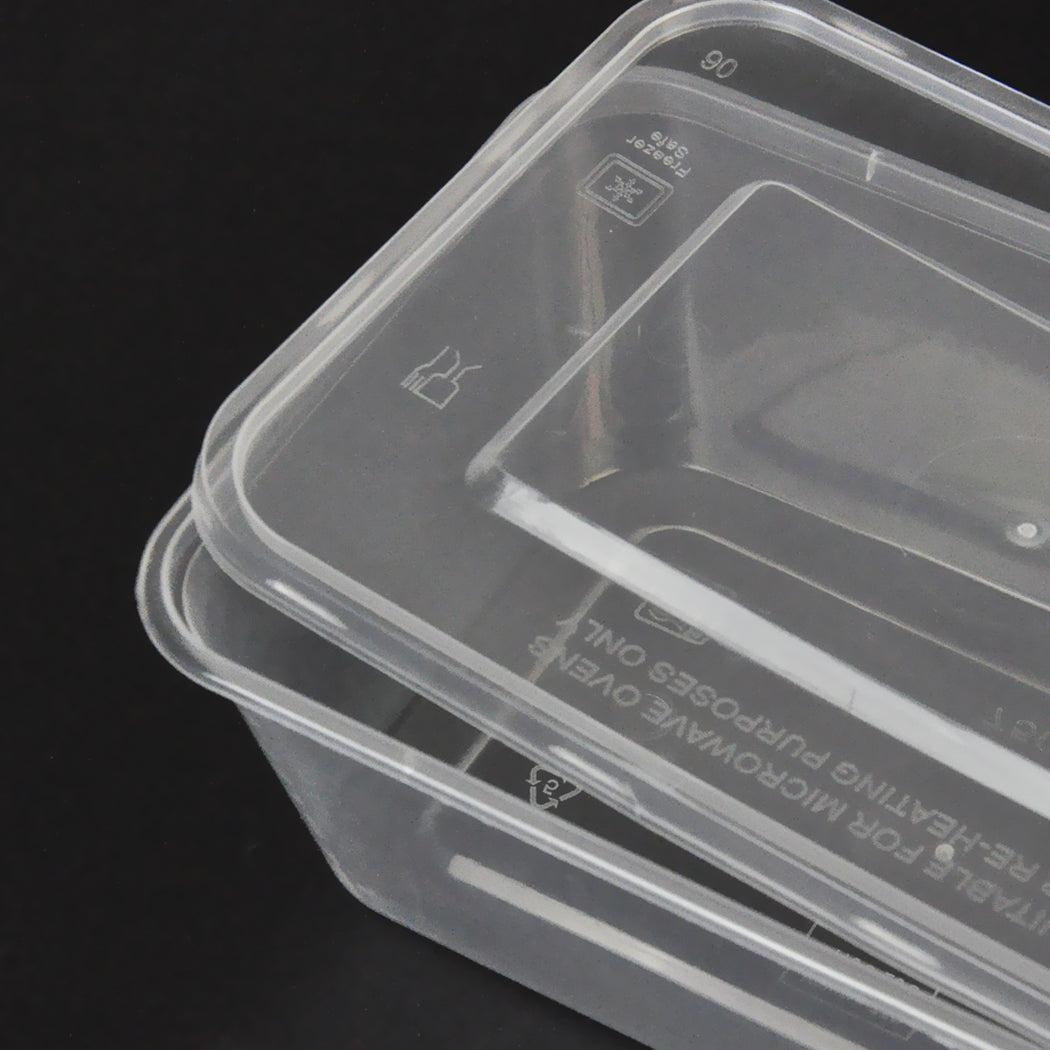 500 Pcs 1000ml Take Away Food Platstic Containers Boxes Base and Lids Bulk Pack Deals499