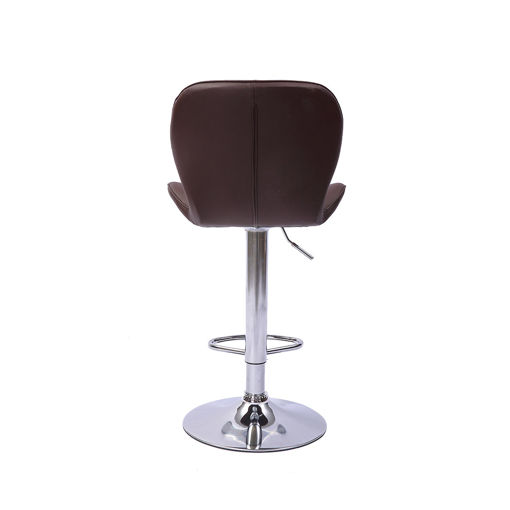 2x Bar Stools Stool Swivel Gas Lift Kitchen Leather Chair Chairs Metal Barstools Deals499